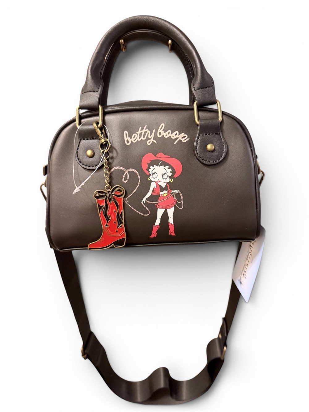 Betty Boop Black Satchel Crossbody Bag Charm NWT